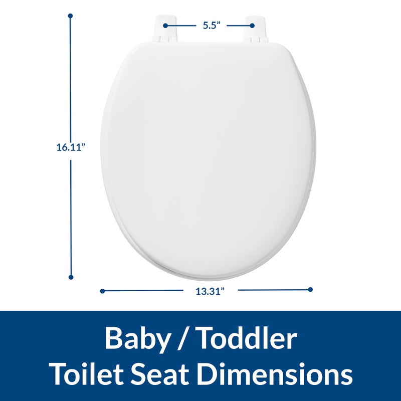 Bemis BB540 000 Baby/Toddler Toilet Seat fits American Standard and Eljer Baby Bowl Toilets, Durable Enameled Wood, White - Image 3